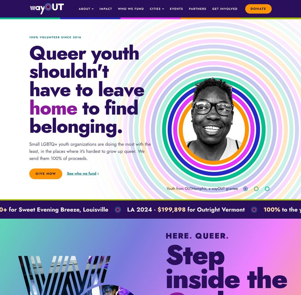 The wayout.lgbt homepage