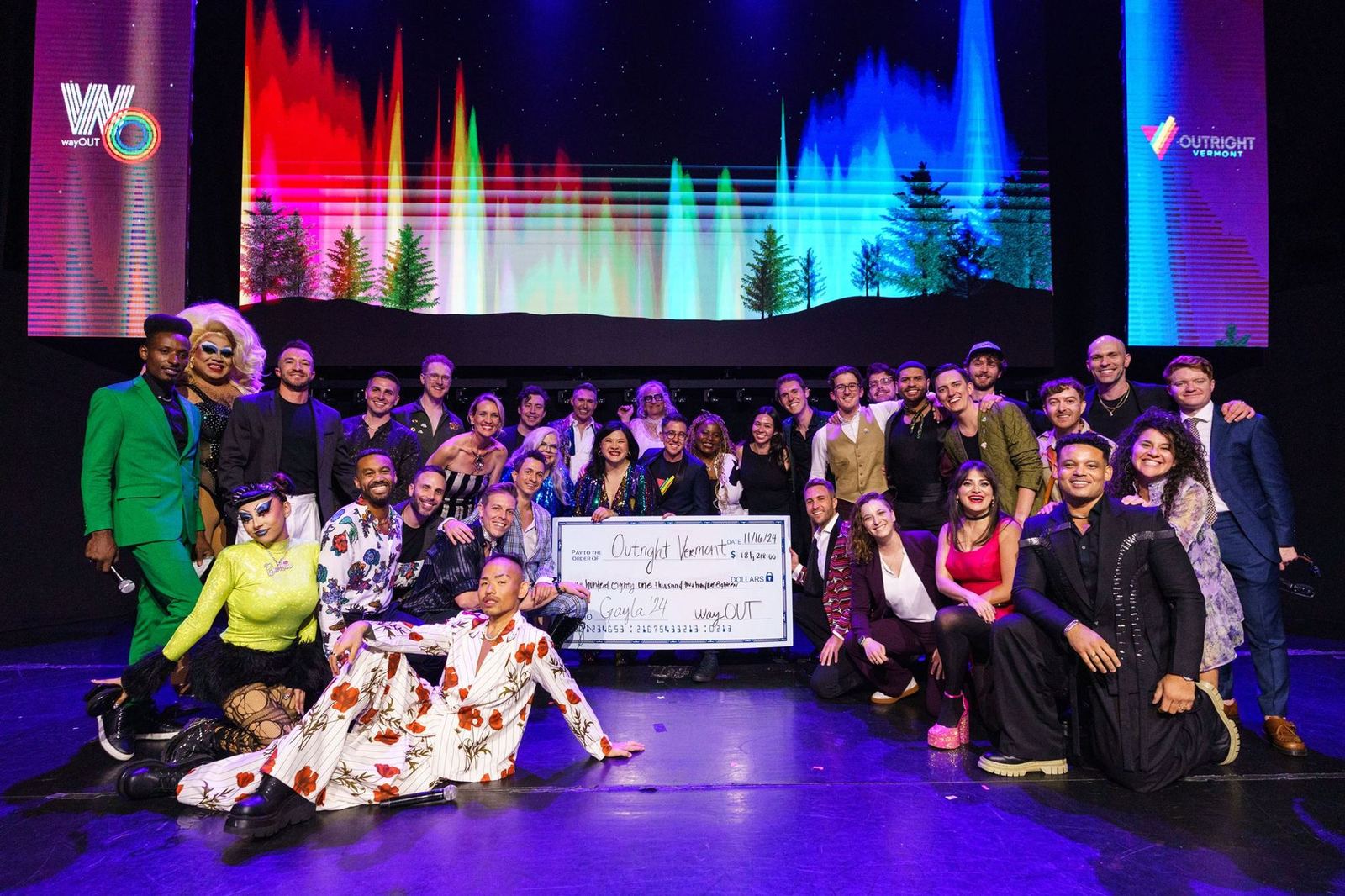 The 2024 check presentation for Outright Vermont